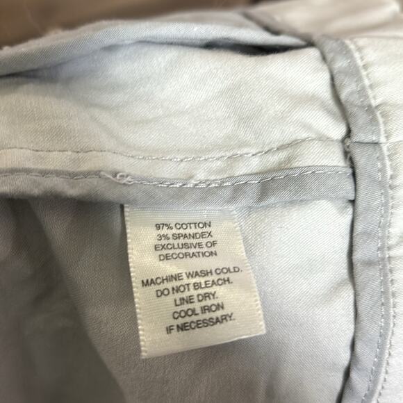 White House Black Market Light Gray Buttoned Blazer High Collar Size 12 - Picture 6 of 7